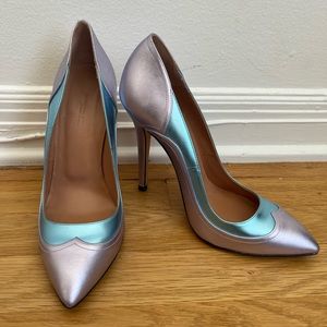 Carolina Herrera metallic heels